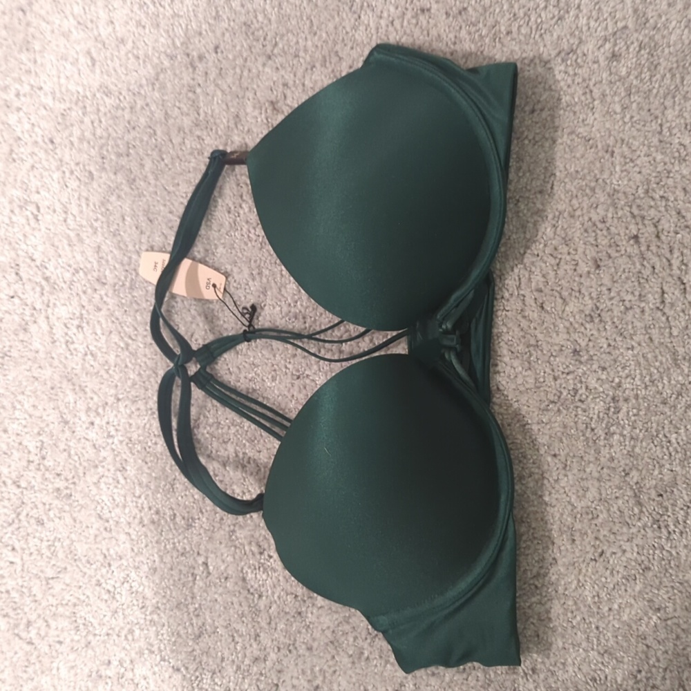 Victoria's secret green satin push up bra 34C